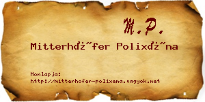 Mitterhöfer Polixéna névjegykártya